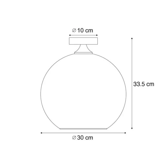 Art-Deco-Deckenleuchte Messing mit blauem Glas - Sandra