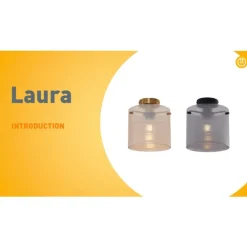 Art-Deco-Deckenleuchte Messing mit Bernsteinglas - Laura