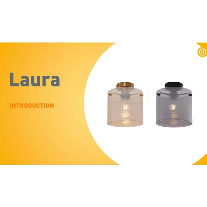 Art-Deco-Deckenleuchte Messing mit Bernsteinglas - Laura