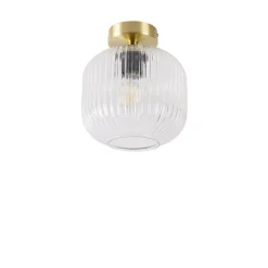 Art-Deco-Deckenleuchte Messing mit Klarglas - Karel