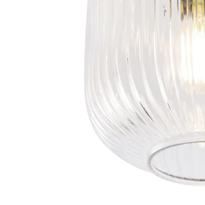 Art-Deco-Deckenleuchte Messing mit Klarglas - Karel