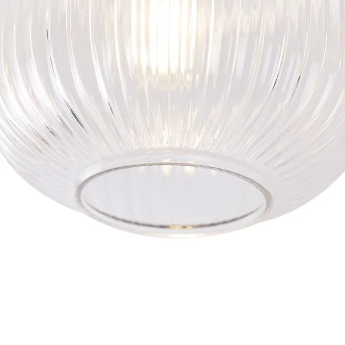 Art-Deco-Deckenleuchte Messing mit Klarglas - Karel