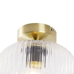 Art-Deco-Deckenleuchte Messing mit Klarglas - Karel