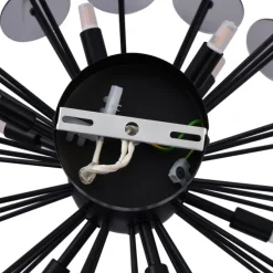 Art-Deco-Deckenleuchte Schwarz mit Rauchglas - Atomic