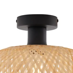 Art-Deco-Deckenleuchte Schwarz mit Naturbambus 40cm - Alka