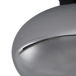 Art-Deco-Deckenleuchte schwarz mit Rauchglas 40cm - Busa