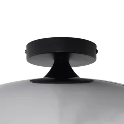 Art-Deco-Deckenleuchte schwarz mit Rauchglas 40cm - Busa