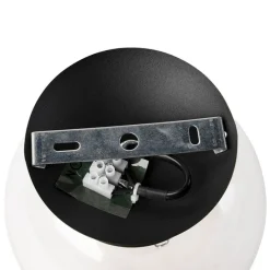 Art-Deco-Deckenleuchte Schwarz mit Klarglas - Pallon