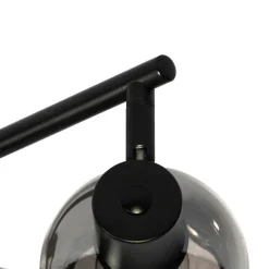 Art-Deco-Deckenleuchte schwarz mit Rauchglas 4-flammig - Vidro