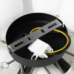 Art-Deco-Deckenleuchte schwarz mit Opalglas 3-flammig – Uvas