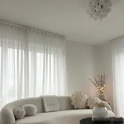 Art-Deco-Deckenleuchte schwarz mit Opalglas 6-flammig - Uvas