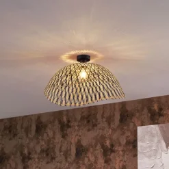 Art-Deco-Deckenleuchte schwarz Bambus 60 cm - Alka