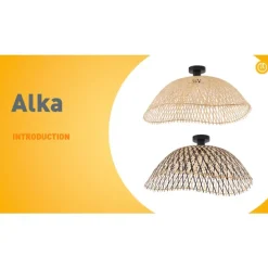 Art-Deco-Deckenleuchte schwarz Bambus 60 cm - Alka