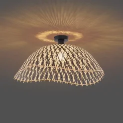 Art-Deco-Deckenleuchte schwarz Bambus 60 cm - Alka
