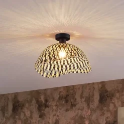 Art-Deco-Deckenleuchte schwarz Bambus 40cm - Alka