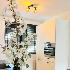 Art-Deco-Deckenleuchte schwarz mit Rauchglas 2-flammig - Vidro