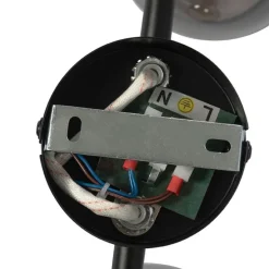 Art-Deco-Deckenleuchte schwarz mit Rauchglas 2-flammig - Vidro