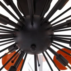 Art-Deco-Deckenleuchte Schwarz mit Bernstein und Rauchglas - Atomic