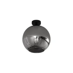 Art-Deco-Deckenleuchte schwarz mit Rauchglas - Sandra