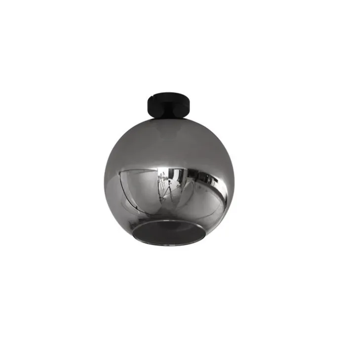 Art-Deco-Deckenleuchte schwarz mit Rauchglas - Sandra