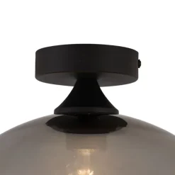 Art-Deco-Deckenleuchte schwarz mit Rauchglas - Sandra