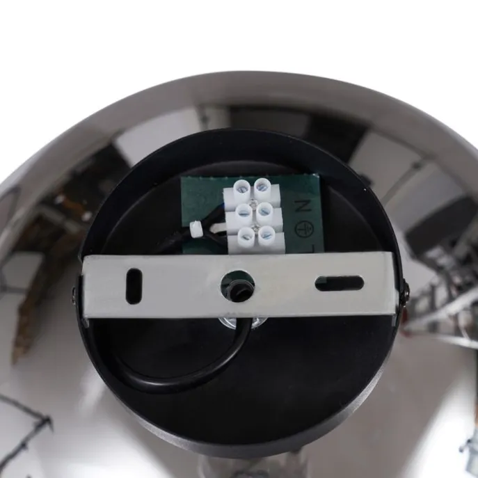 Art-Deco-Deckenleuchte schwarz mit Rauchglas - Sandra