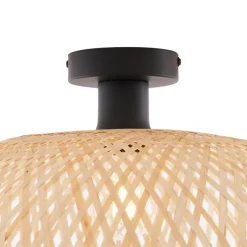 Art-Deco-Deckenleuchte Schwarz mit Naturbambus 60cm - Alka