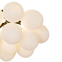 Art-Deco-Deckenleuchte schwarz mit Opalglas 4-flammig – Uvas