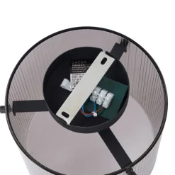 Art-Deco-Deckenleuchte schwarz mit Rauchglas - Laura