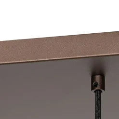 Art-Deco-Hängelampe aus Bronze mit bernsteinfarbenem Glas, 8-flammig – Sandra