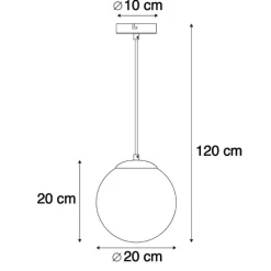 Art-Deco-Hängelampe aus Messing mit ozeanblauem Glas 20 cm – Pallon