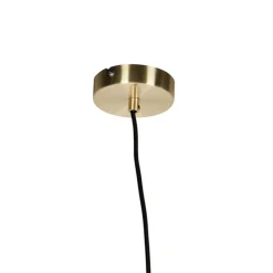 Art-Deco-Hängelampe aus Messing mit ozeanblauem Glas 20 cm – Pallon