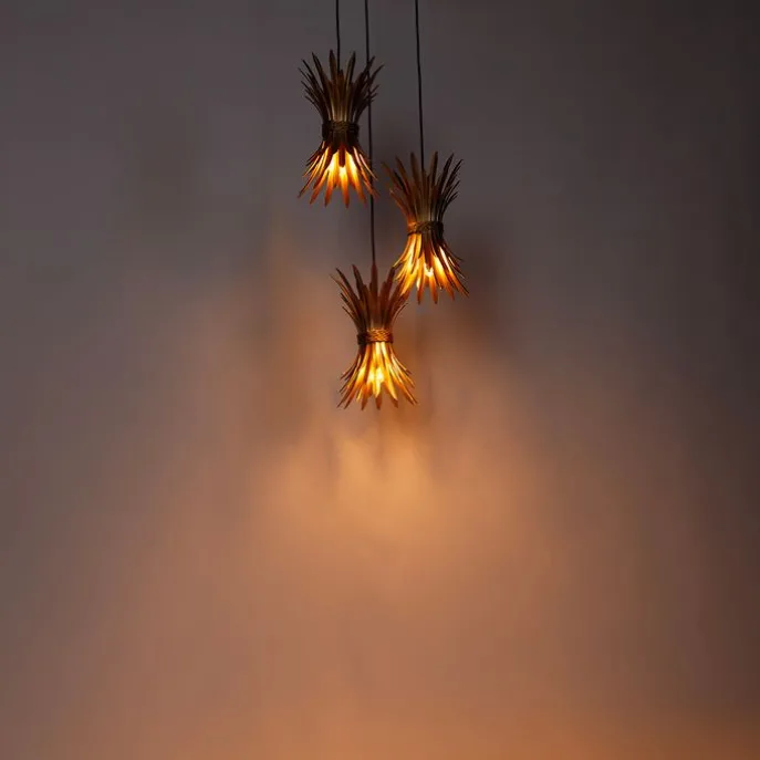 Art-Deco-Hängelampe Gold 3-flammig - Wesley