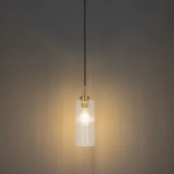 Art-Deco-Hängelampe Gold mit Glas - Laura