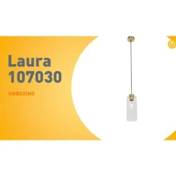 Art-Deco-Hängelampe Gold mit Glas - Laura