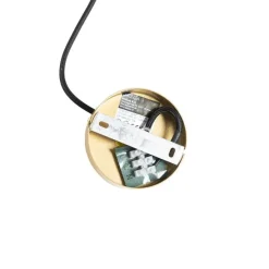 Art-Deco-Hängelampe Gold mit weißem Glas - Isabella