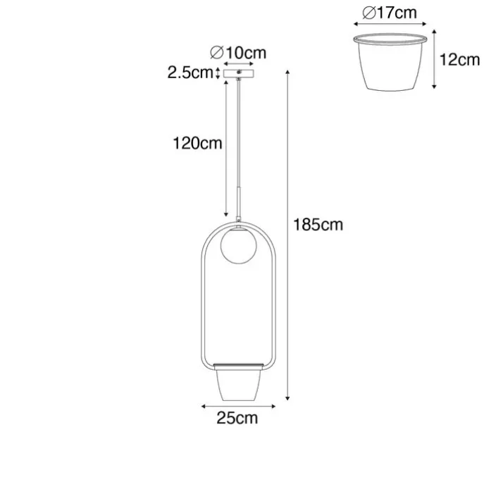 Art-Deco-Hängelampe Gold mit weißem Glas - Isabella