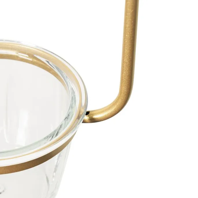 Art-Deco-Hängelampe Gold mit weißem Glas - Isabella