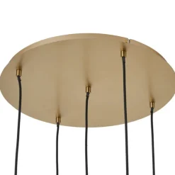 Art-Deco-Hängelampe Gold mit Opalglas 5-flammig - Yani