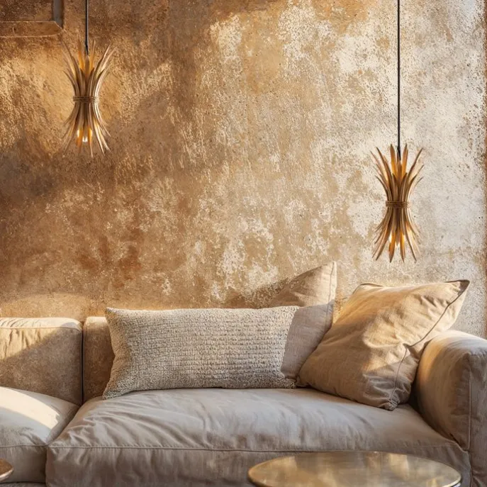 Art-Deco-Hängelampe Gold mit Schwarz - Wesley