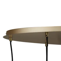 Art-Deco-Hängelampe Gold mit bernsteinfarbenem Glas 9-flammig - Jia