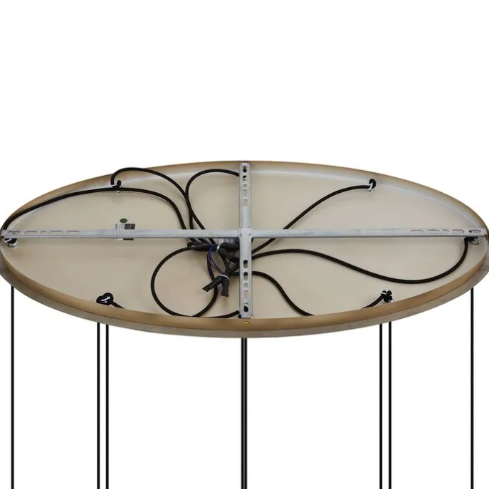 Art-Deco-Hängelampe Gold mit Opalglas 9-flammig - Yani