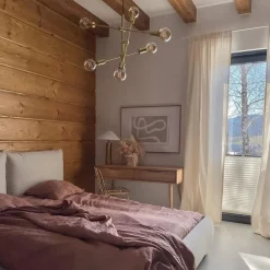 Art-Deco-Hängelampe Messing matt 6-flammig - Sydney