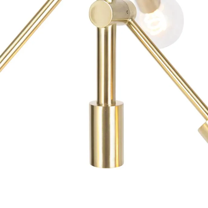 Art-Deco-Hängelampe Messing matt 6-flammig - Sydney