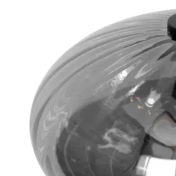 Art-Deco-Hängelampe schwarz mit Rauchglas rund 3-flammig – Ayesha