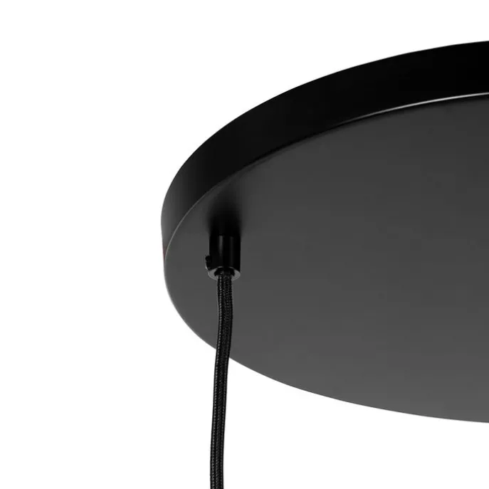 Art-Deco-Hängelampe schwarz mit Rauchglas rund 3-flammig – Ayesha