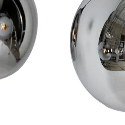 Art-Deco-Hängelampe schwarz mit Rauchglas 5 Lichter - Wallace