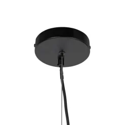 Art-Deco-Hängelampe schwarz mit Opalglas 8-flammig rund – Uvas