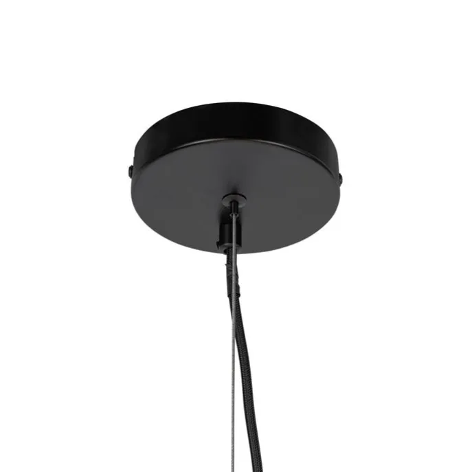 Art-Deco-Hängelampe schwarz mit Opalglas 8-flammig rund – Uvas