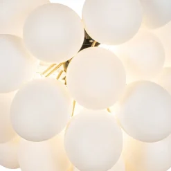 Art-Deco-Hängelampe schwarz mit Opalglas 8-flammig rund – Uvas